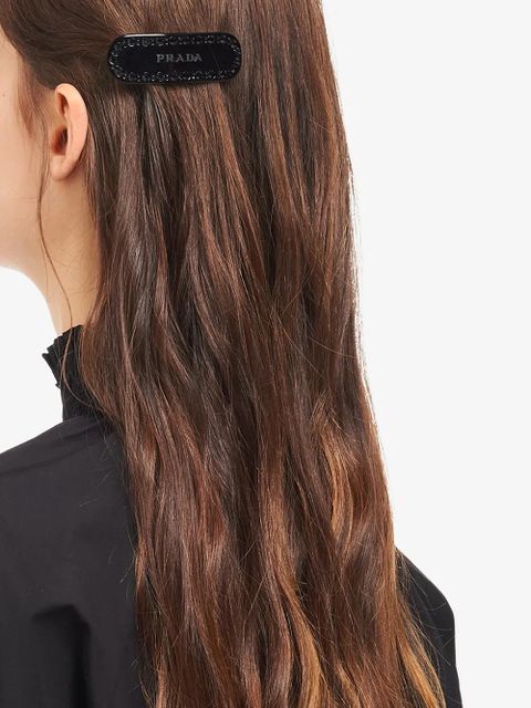 Prada crystal-embellished hair clip - Black - zdjęcie produktu nr 2
