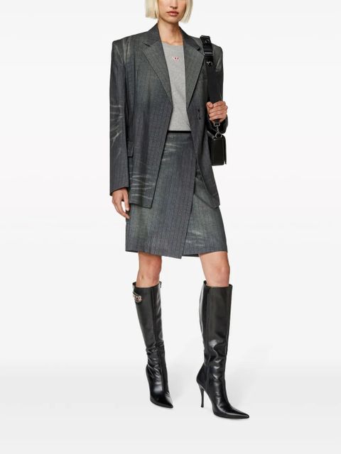 Diesel O-Kessy pinstripe-pattern wrap skirt - Black - zdjęcie produktu nr 2