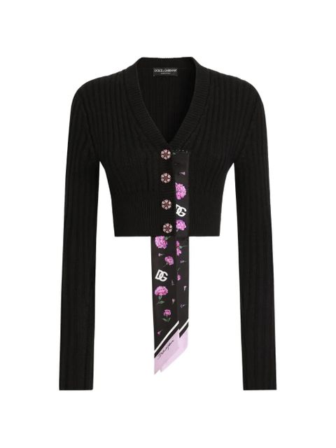 Dolce & Gabbana button ribbed cardigan - Black - zdjęcie produktu nr 1