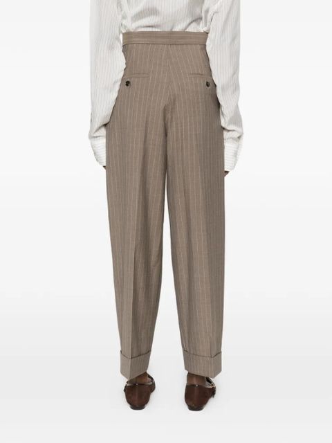 Max Mara MXMMANETTA pinstriped pleated trousers - Brown