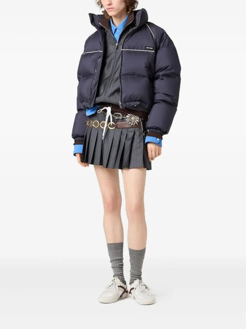 Miu Miu padded piped-trim jacket - Blue
