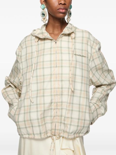 Acne Studios plaid hooded jacket - Neutrals