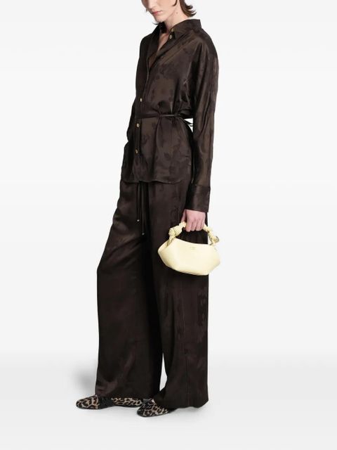 GANNI jacquard-pattern belted shirt - Brown - zdjęcie produktu nr 2