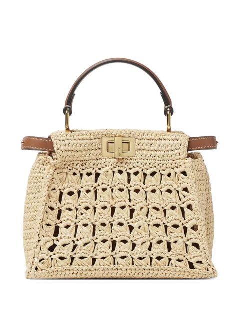 FENDI mini Peekaboo openwork tote bag - Neutrals - zdjęcie produktu nr 1