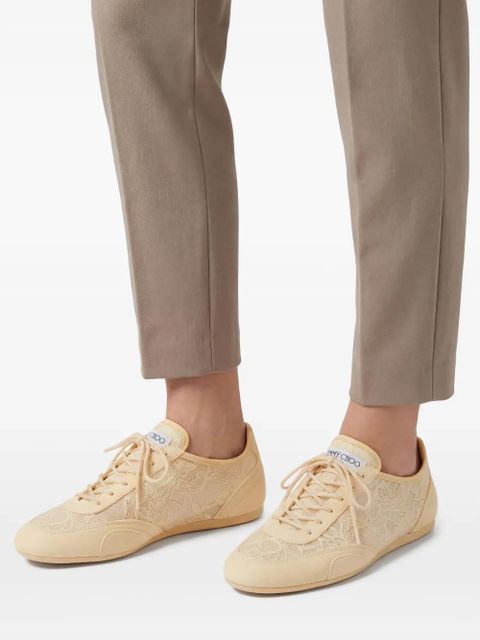 Jimmy Choo Sunny F lace-overlay low sneakers - Yellow