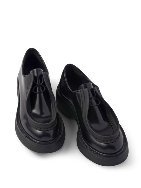 Prada raised-edge leather lace-up shoes - Black