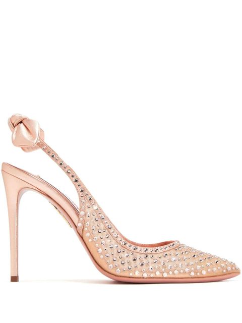 Aquazzura 85mm crystal-embellished pumps - Neutrals - zdjęcie produktu nr 1