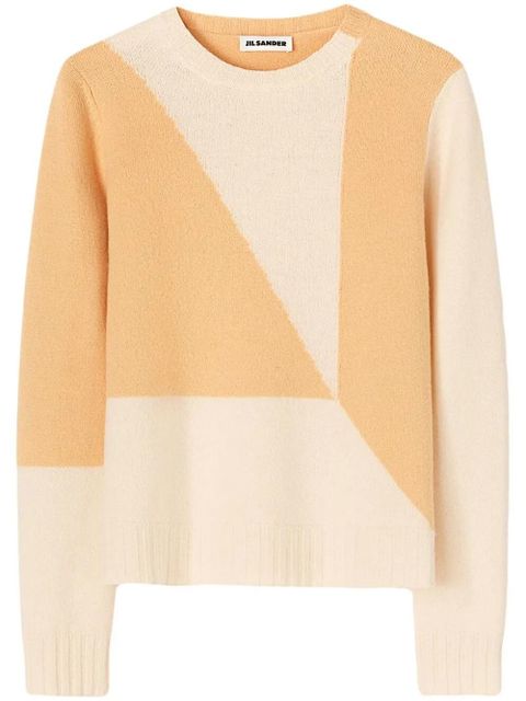 Jil Sander colour-block print knit jumper - Orange - zdjęcie produktu nr 1