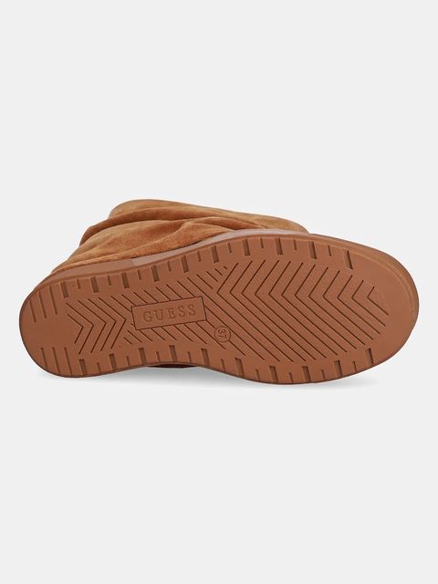 Guess śniegowce zamszowe GUINNA kolor brązowy FLFGUI SUE10