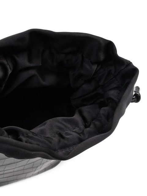 GANNI croc-embossed tote bag - Black