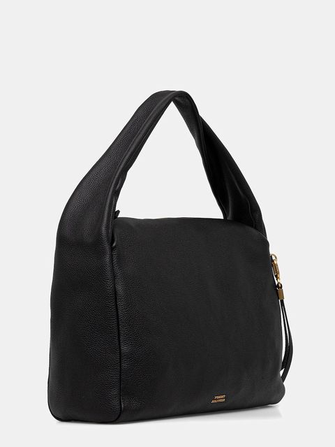 Tommy Hilfiger torebka skórzana kolor czarny AW0AW18285 - zdjęcie produktu nr 2