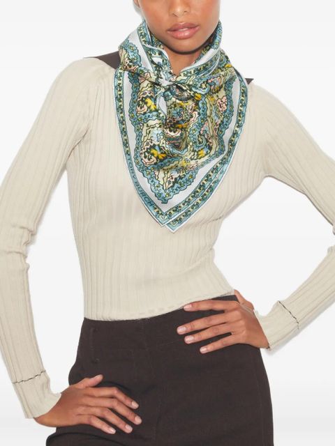Tory Burch Dream paisley-pattern square scarf - Green