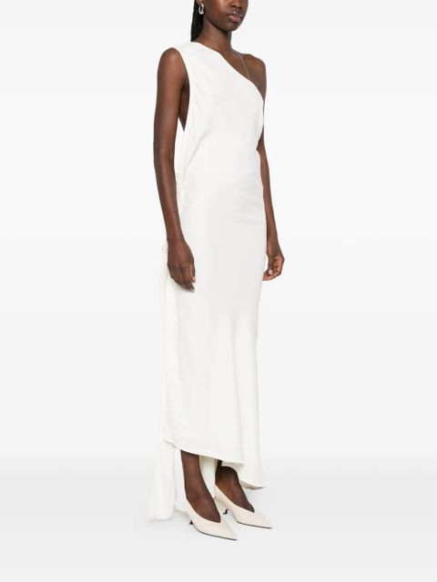 Victoria Beckham one-shoulder chain-detail dress - White