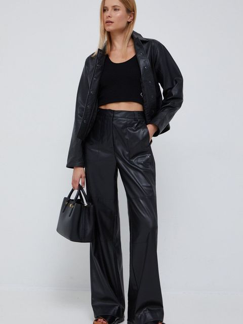 Lauren Ralph Lauren torebka skórzana 431876725004 kolor czarny