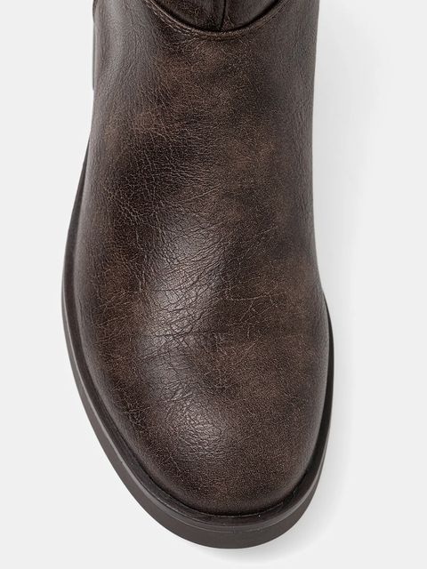 U.S. Polo Assn. kozaki YLENIA001 damskie kolor brązowy na płaskim obcasie YLENIA001W/EY1