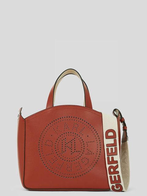 Karl Lagerfeld torebka skórzana K/CIRCLE kolor czerwony A1W30058 - zdjęcie produktu nr 1