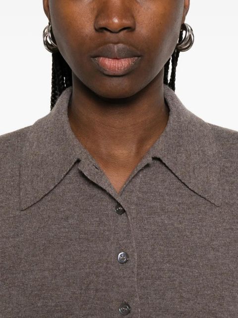 Róhe knitted polo-collar sweater - Brown