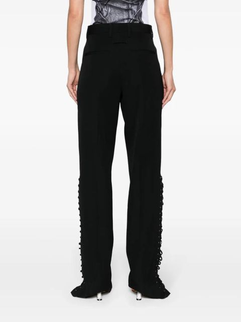 Jean Paul Gaultier lace-up wool trousers - Black