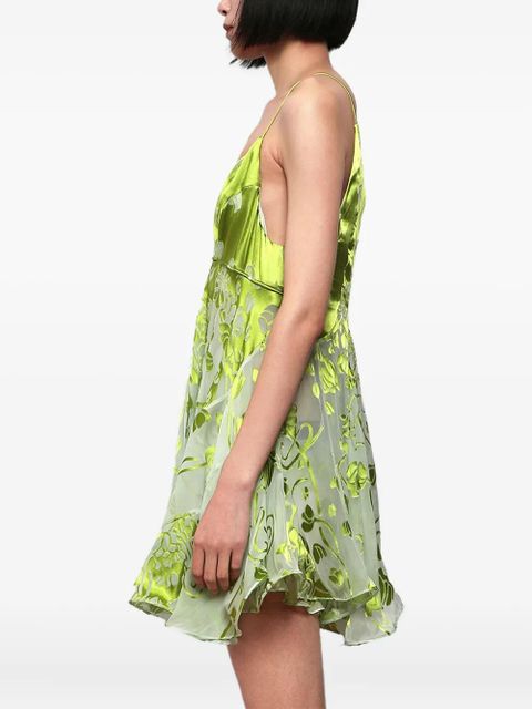 Christopher Esber burnout floral-print mini dress - Green