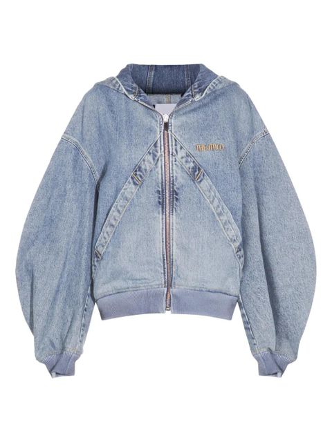 The Attico hooded denim bomber jacket - Blue - zdjęcie produktu nr 1
