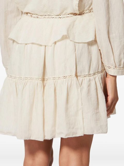 MARANT ÉTOILE Damya lace ruffled mini dress - Neutrals