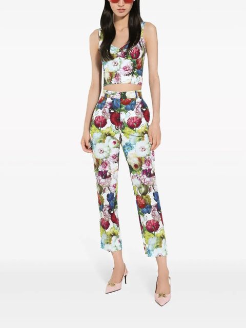 Dolce & Gabbana floral-print corset top - White