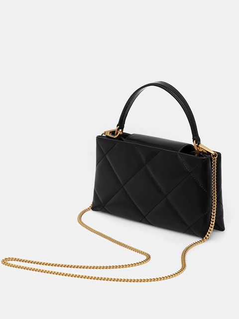 Tory Burch torebka skórzana Kira Diamond kolor czarny 174999-001