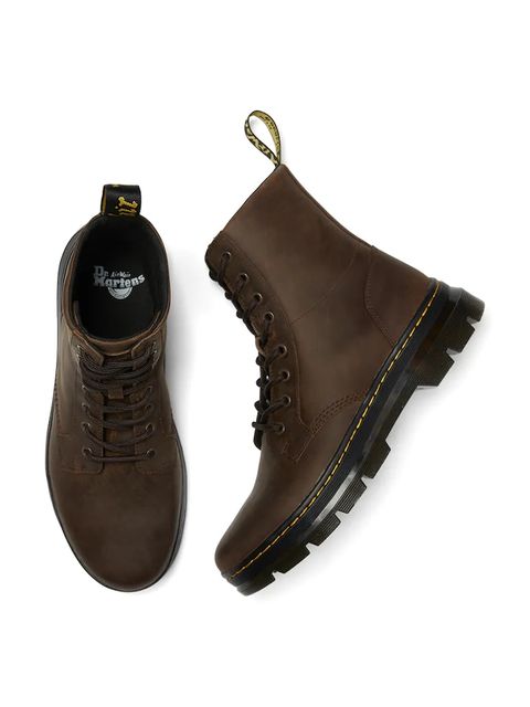Dr. Martens botki skórzane Combs kolor brązowy na płaskim obcasie DM26006207 - zdjęcie produktu nr 2