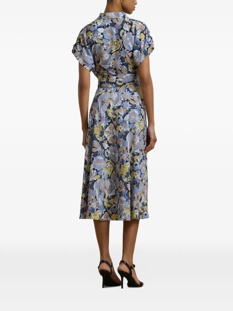 Lauren Ralph Lauren floral-print wrap-style dress - Blue