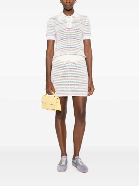 Casablanca striped crochet polo shirt - White - zdjęcie produktu nr 2