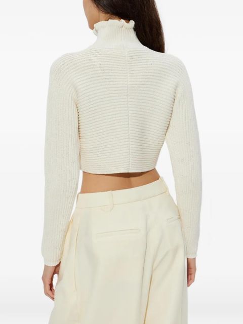 Max Mara ruffled-neck sweater - Neutrals