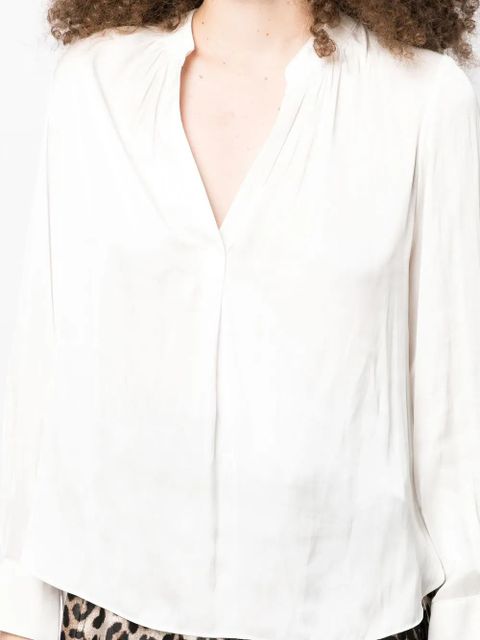 Zadig&Voltaire long-sleeve gathered-detail blouse - White