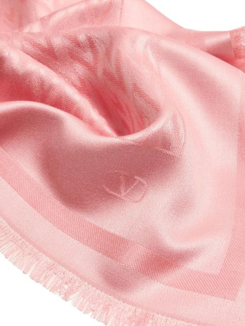 Valentino Garavani Toute La V wool and silk shawl - Pink