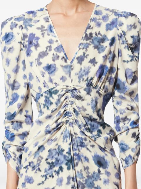 ISABEL MARANT maxi floral ruched dress - Neutrals