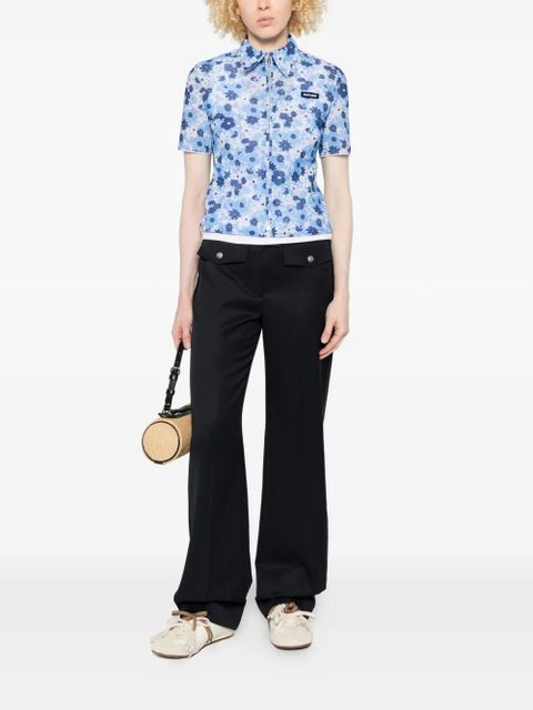 Miu Miu floral zip shirt - Blue - zdjęcie produktu nr 2