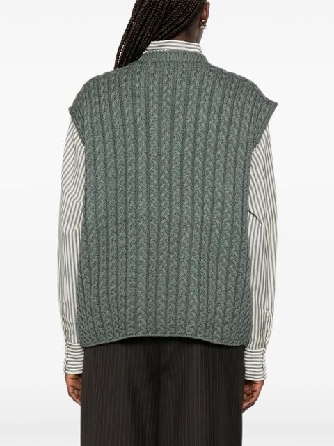 LOEWE Anagram cable-knit sweater - Green