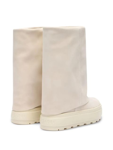 Casadei platform leather boots - Neutrals
