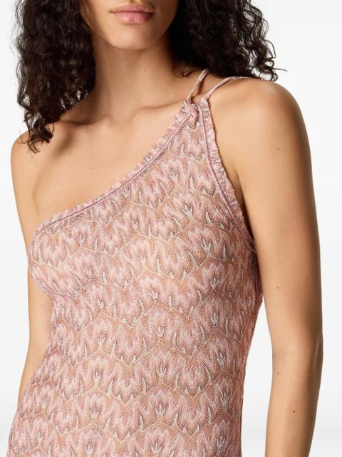 Missoni one-shoulder maxi beach dress - Pink