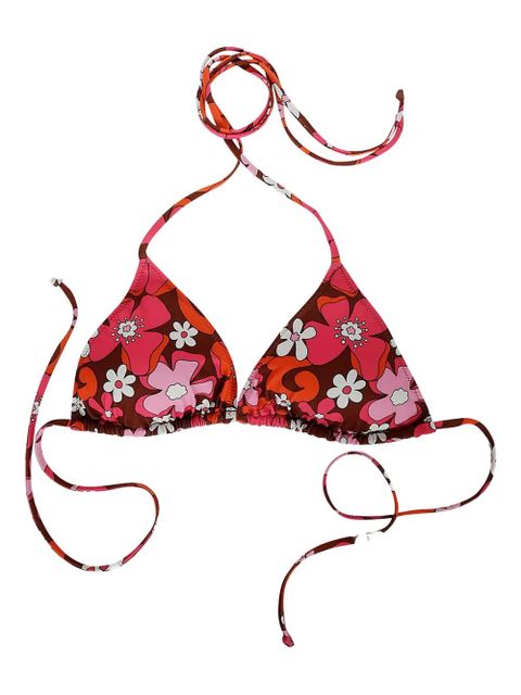 MC2 Saint Barth floral-print triangle bikini top - Pink - zdjęcie produktu nr 1