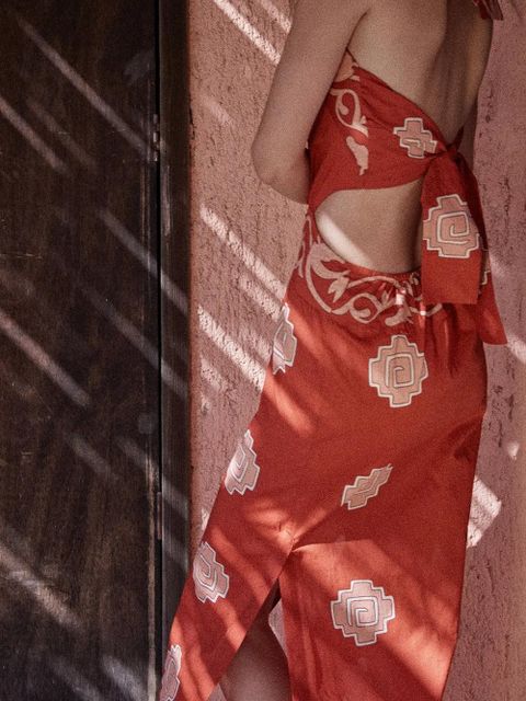 Johanna Ortiz Tide halterneck cutout strength dress - Orange