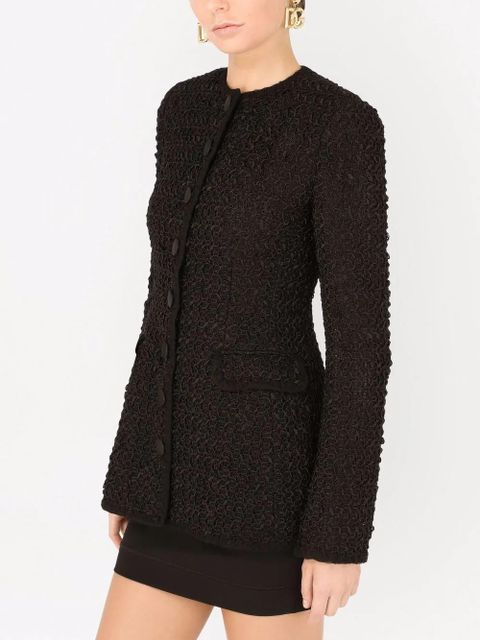 Dolce & Gabbana single-breasted tweed jacket - Black
