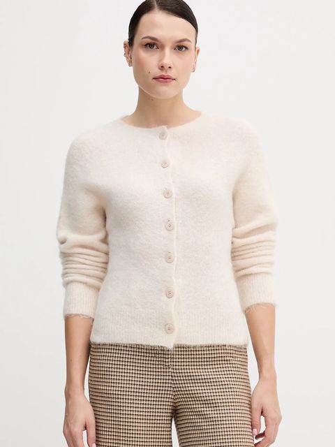 Sandro Ferrone kardigan z dodatkiem alpaki damski kolor beżowy S9YBFNESPOLO - zdjęcie produktu nr 1