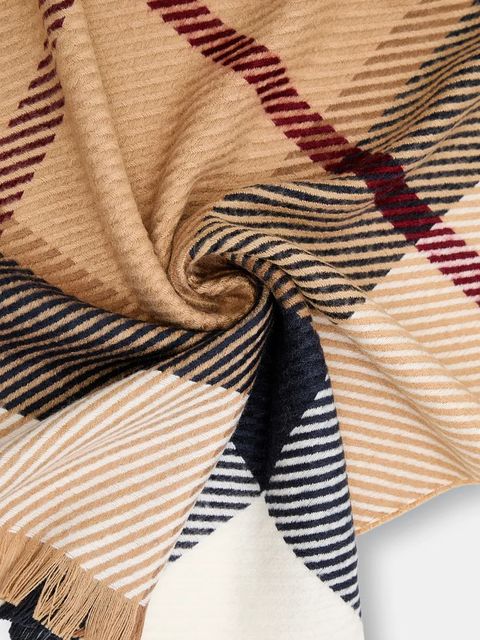 Barbour szalik damski kolor brązowy wzorzysty LSC0308 - zdjęcie produktu nr 2