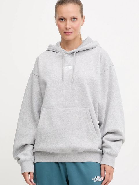 The North Face bluza Essential damska kolor szary z kapturem melanżowa NF0A89ENDYX1 - zdjęcie produktu nr 1