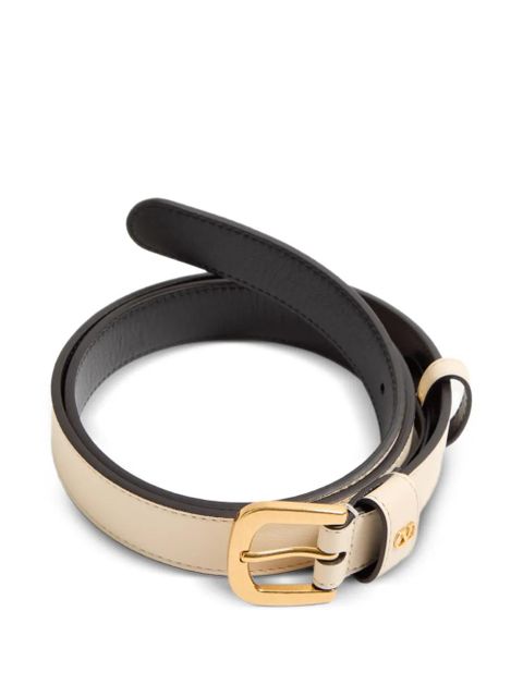 Valentino Garavani logo-plaque belt - White