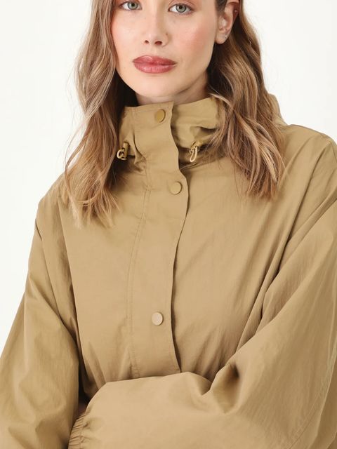 Medicine parka damska kolor beżowy przejściowy oversize