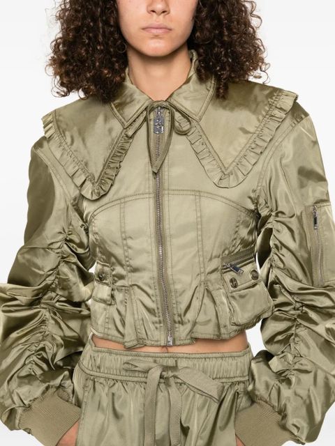 GANNI duchess bomber jacket - Green