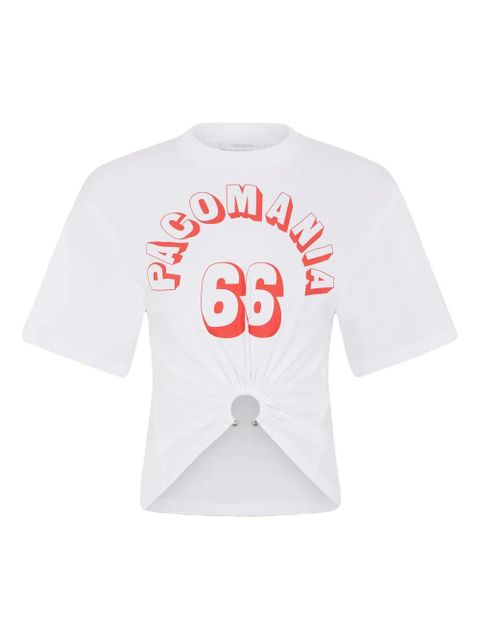 Rabanne printed piercing cotton t-shirt - White - zdjęcie produktu nr 1