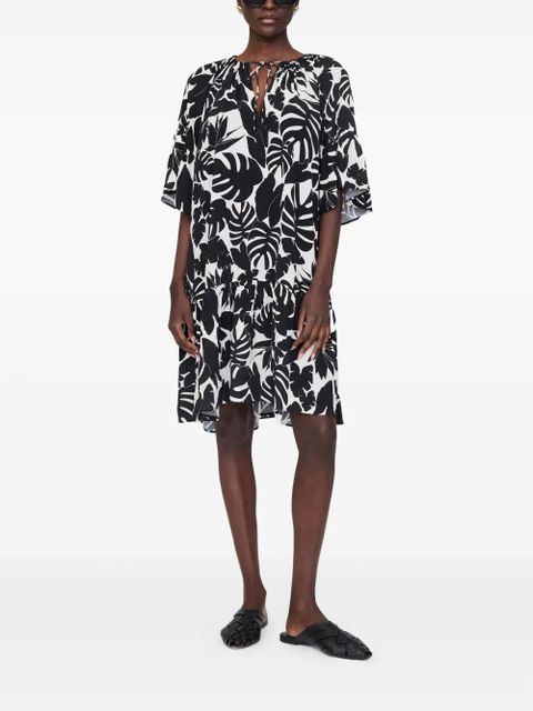 ANINE BING Lolita floral-print tiered dress - Black - zdjęcie produktu nr 2