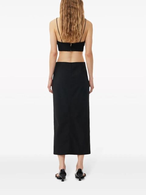 GANNI Drapey sleeveless cropped top - Black
